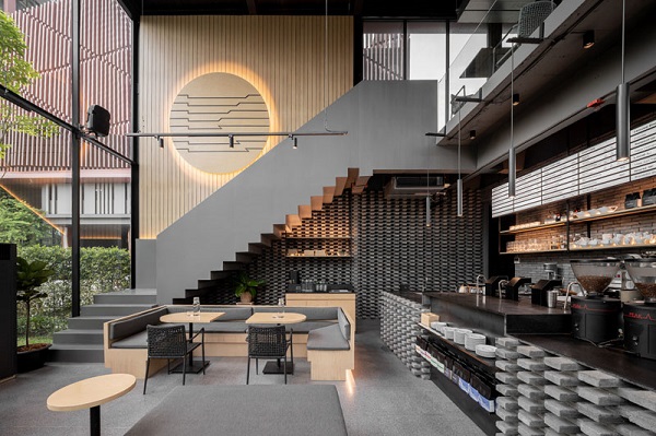 Phong cách thiết kế quán cafe kiểu hiện đại thoáng đãng